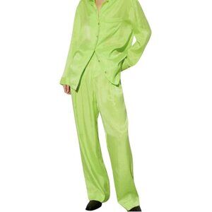 Mara Hoffman Marella Pants Lime Green Tencel Wide Leg Size 00 NWT